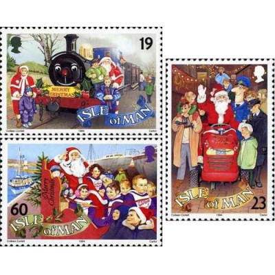 3 عدد تمبر کریسمس - جزیره من 1994 قیمت 4 دلار