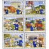 6 عدد تمبر شخصیت کمیک "پت پستچی" از جزیره من بازدید می کند - جزیره من 1994 قیمت 6 دلار