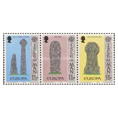 3 عدد تمبر مشترک اروپا - Europa Cept - بناهای تاریخی -2 - جزیره من 1978
