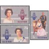 3 عدد تمبر بیست و پنجمین سالگرد دولت ملکه الیزابت - جزیره من 1977