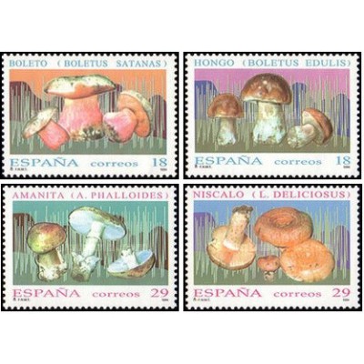 4 عدد  تمبر قارچها - اسپانیا 1994