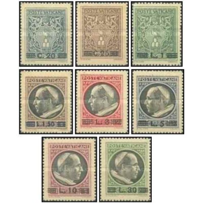 8 عدد تمبر سری پستی سورشارژ - واتیکان 1946 قیمت 9 دلار