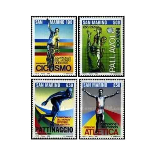 4 عدد تمبر رویدادهای ورزشی سال 95 - سان مارینو 1995