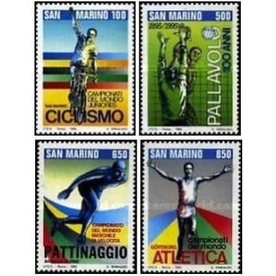 4 عدد تمبر رویدادهای ورزشی سال 95 - سان مارینو 1995