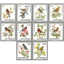 10 عدد تمبر پرندگان - سان مارینو 1972