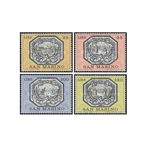 4 عدد تمبر افسانه های سنت مارینوس - سان مارینو 1972