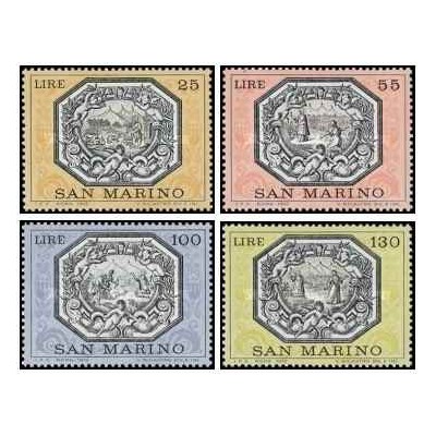 4 عدد تمبر افسانه های سنت مارینوس - سان مارینو 1972