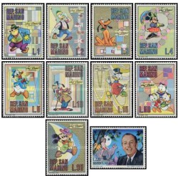 10 عدد تمبر شخصیت های والت دیزنی - سان مارینو 1970