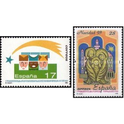 2 عدد  تمبر کریستمس - اسپانیا 1993