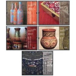 5 عدد  تمبر صنایع دستی اردن - اردن 2015
