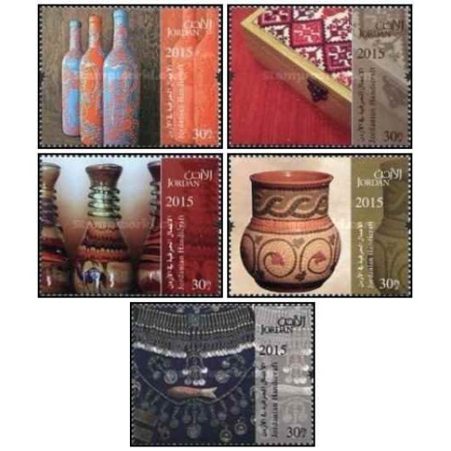 5 عدد تمبر صنایع دستی اردن - اردن 2015 5 عدد تمبر صنایع دستی اردن - اردن 2015