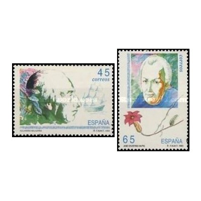 2 عدد تمبر سیاحان و ناوبران - اسپانیا 1993