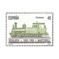 1 عدد تمبر صدمین سالگرد راه آهن ایگوالادا - مارتورل - اسپانیا 1993
