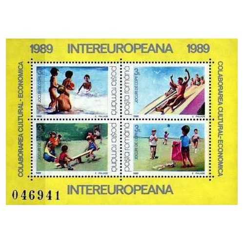 مینی شیت INTEREUROPEANA - بازی های کودکان - 2 - رومانی 1989