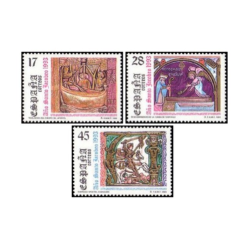 3 عدد تمبر سال مقدس کمپوستلا - اسپانیا 1993
