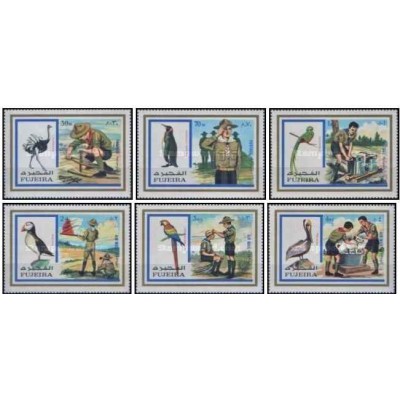 6 عدد تمبر  پیشاهنگان و پرندگان - S - فجیره 1972 قیمت 6.2 دلار