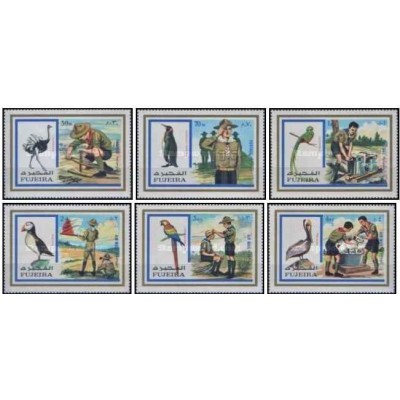 6 عدد تمبر  پیشاهنگان و پرندگان - S - فجیره 1972 قیمت 6.2 دلار