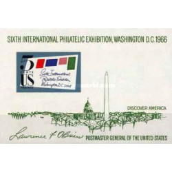 مینی شیت ششمین نمایشگاه بین المللی فیلاتلیک - آمریکا 1966