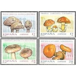 4 عدد  تمبر قارچها - اسپانیا 1993