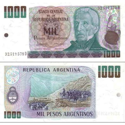 اسکناس 1000 پزو - آرژانتین 1983 سری C و D