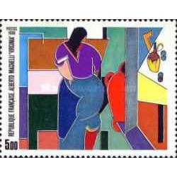 1 عدد  تمبر تابلو نقاشی  اثر مگنلی - فرانسه 1986