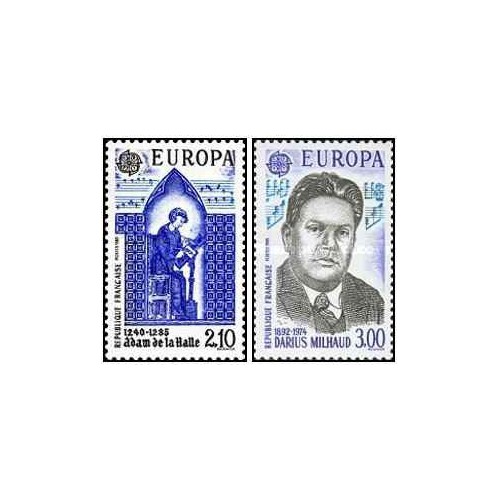 2 عدد  تمبر مشترک اروپا - Europa Cept - سال موسیقی اروپا - فرانسه 1985