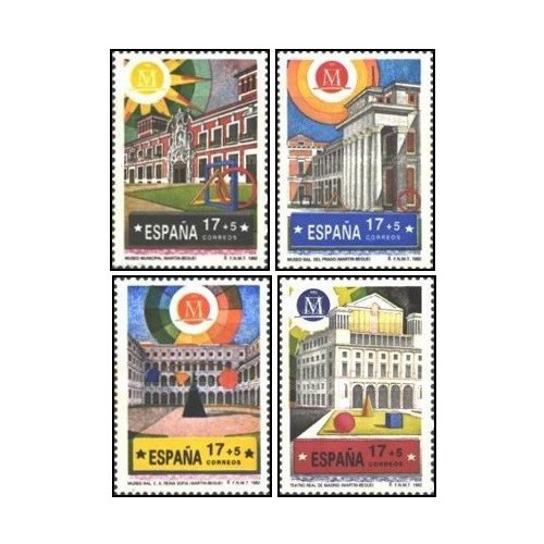 4 عدد تمبر مادرید - پایتخت فرهنگی اروپا - اسپانیا 1992