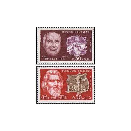 2 عدد تمبر مردان مشهور - فرانسه 1968 2 عدد تمبر مردان مشهور - فرانسه 1968