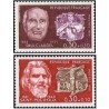 2 عدد  تمبر  مردان مشهور  - فرانسه 1968