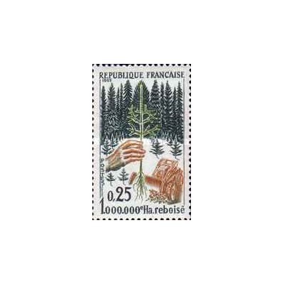 1 عدد  تمبر  احیای جنگل - فرانسه 1965