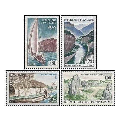 4 عدد  تمبر تبلیغات توریستی - فرانسه 1965 قیمت 9.7 دلار