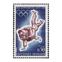 1 عدد  تمبربازی های المپیک - توکیو، ژاپن - فرانسه 1964