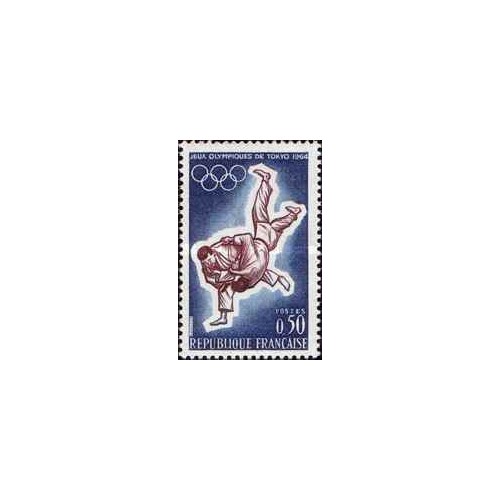 1 عدد تمبربازی های المپیک - توکیو، ژاپن - فرانسه 1964 1 عدد تمبربازی های المپیک - توکیو، ژاپن - فرانسه 1964