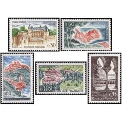5 عدد  تمبر  تبلیغات توریستی  - فرانسه 1963 