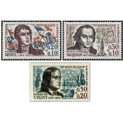 3 عدد  تمبر  مردان مشهور  - فرانسه 1963 قیمت 4.7 دلار