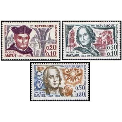 3 عدد  تمبر مردان مشهور - فرانسه 1963 قیمت 4.2 دلار