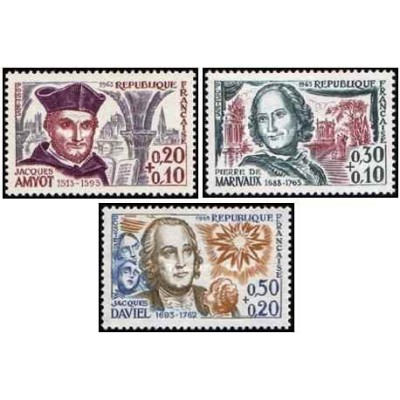 3 عدد  تمبر مردان مشهور - فرانسه 1963 قیمت 4.2 دلار