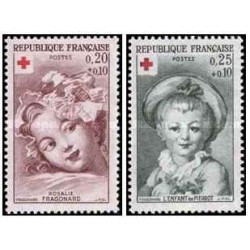 2 عدد  تمبر  صلیب سرخ- فرانسه 1962 قیمت 4.2 دلار