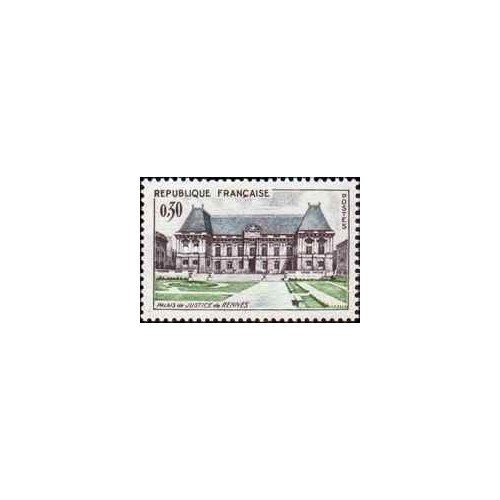 1 عدد تمبر کاخ عدالت در رن - فرانسه 1962 1 عدد تمبر کاخ عدالت در رن - فرانسه 1962