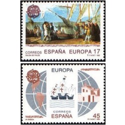 2 عدد تمبر مشترک اروپا - Europa Cept -- پانصدمین سالگرد کشف آمریکا - اسپانیا 1992