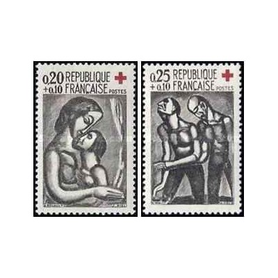 2 عدد  تمبر صلیب سرخ - فرانسه 1961 قیمت 4.3 دلار
