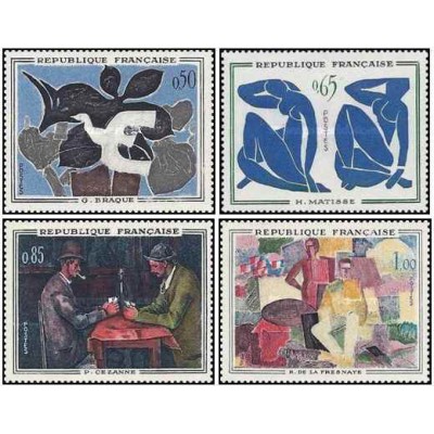 4 عدد  تمبر هنر فرانسوی - فرانسه 1961 قیمت 13.7 دلار