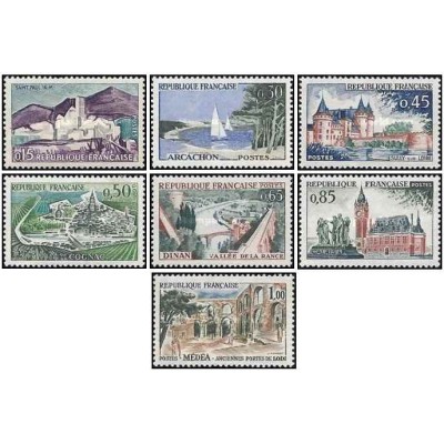 7 عدد  تمبر تبلیغات توریستی - فرانسه 1961 قیمت 8.2 دلار