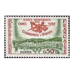 1 عدد  تمبر  پنجمین نشست مجمع شهرداران اروپا - فرانسه 1960