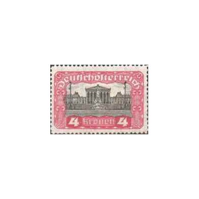 1 عدد تمبر پستی  - ساختمان پارلمان، وین - 4Kr - اتریش 1919
