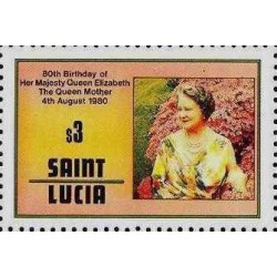 1 عدد تمبر هشتادمین سالگرد تولد ملکه الیزابت ملکه مادر - سنت لوئیس 1980