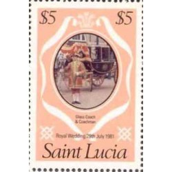 1 عدد تمبر عروسی سلطنتی شاهزاده چارلز و لیدی دایانا اسپنسر - سنت لوئیس 1981