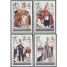 4 عدد تمبر بیست و پنجمین سالگرد تاجگذاری ملکه الیزابت دوم - پادشاهان در لباس تاجگذاری -جزایر ترکها و کایکو 1978