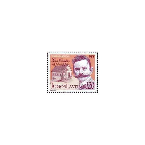 1 عدد تمبر صدمین سالگرد تولد ایوان کانکار - نویسنده - یوگوسلاوی 1976