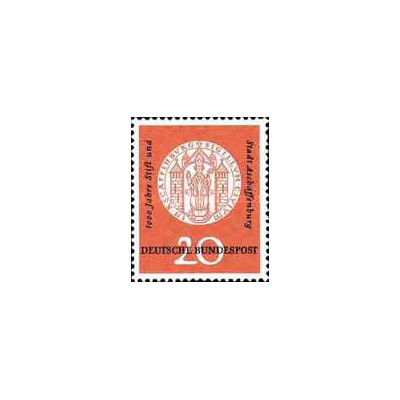 1 عدد تمبر هزارمین سالگرد شهر آشافنبورگ -جمهوری فدرال آلمان 1957